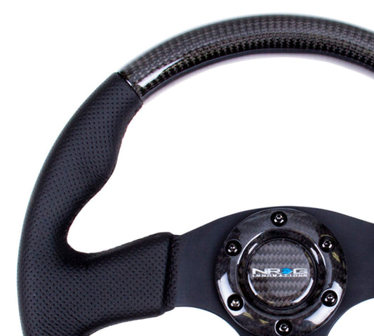 NRG Carbon Fiber Steering Wheel (315mm) Leather Trim w/Black Stitching - My Store