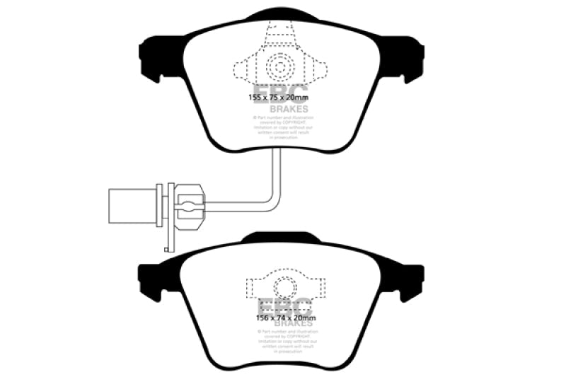 EBC 05-08 Audi A4 2.0 Turbo Redstuff Front Brake Pads - My Store