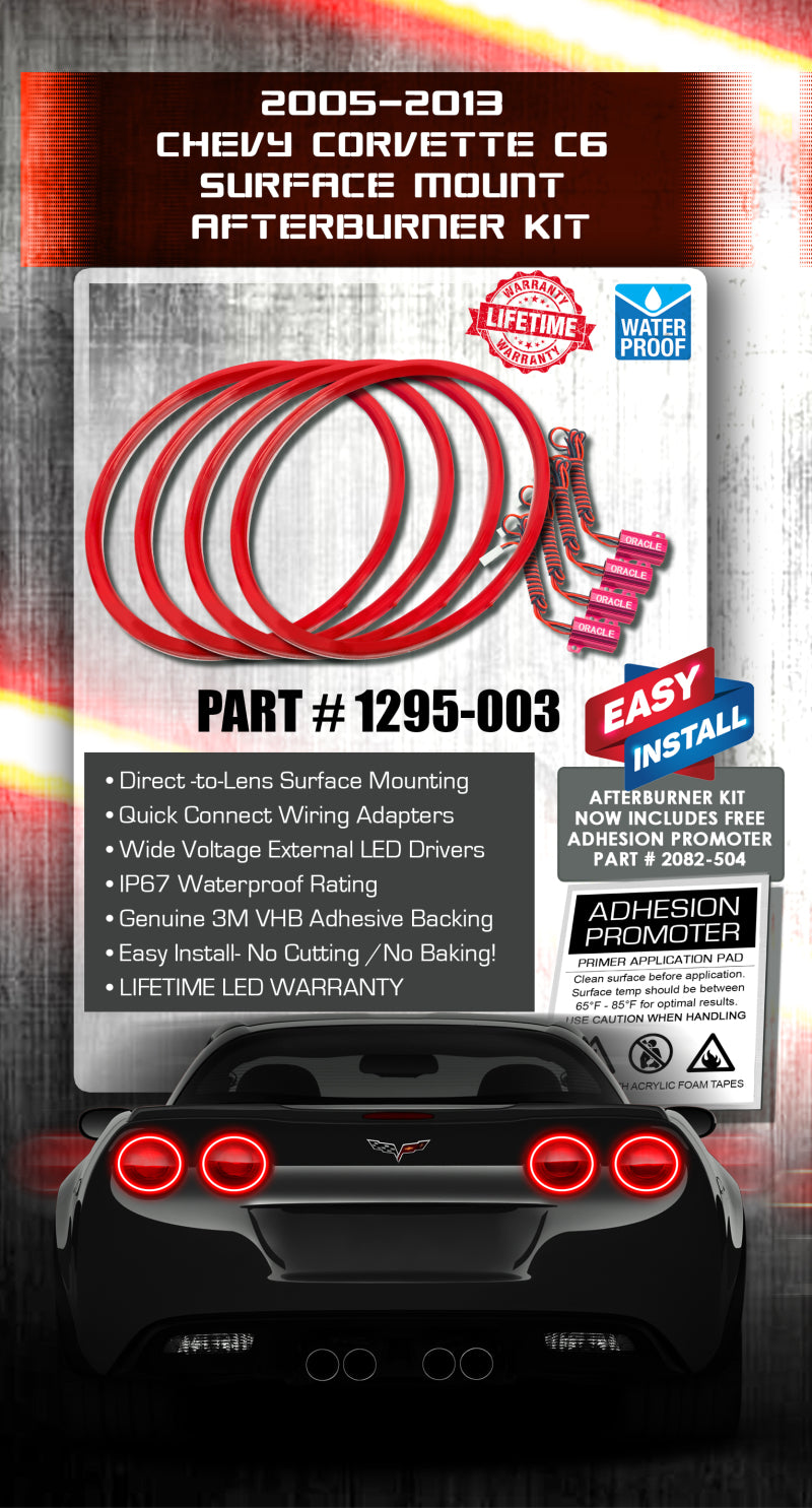 Oracle Chevy Corvette C6 05-13 LED Waterproof Afterburner Kit - Red - Mammoth Racing -
