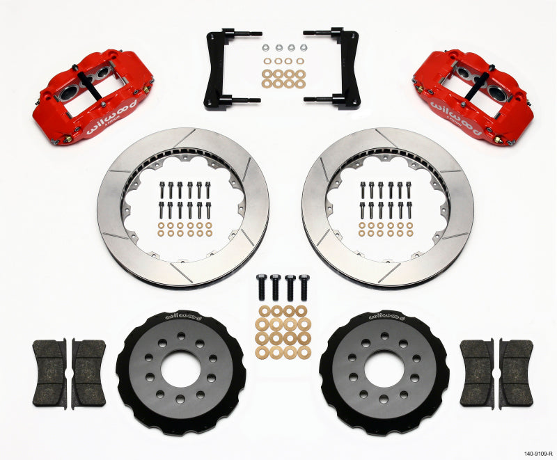 Wilwood Narrow Superlite 6R Front Hat Kit 13.06in Red 2005-2014 Mustang - My Store