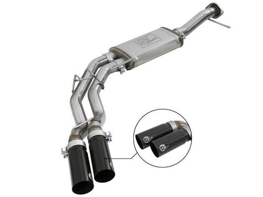 aFe Rebel Series Exht 3in SS Middle Side Exit CB w/ Black Tips 11-14 Ford F150 Ecoboost V6 3.5L (tt) - My Store