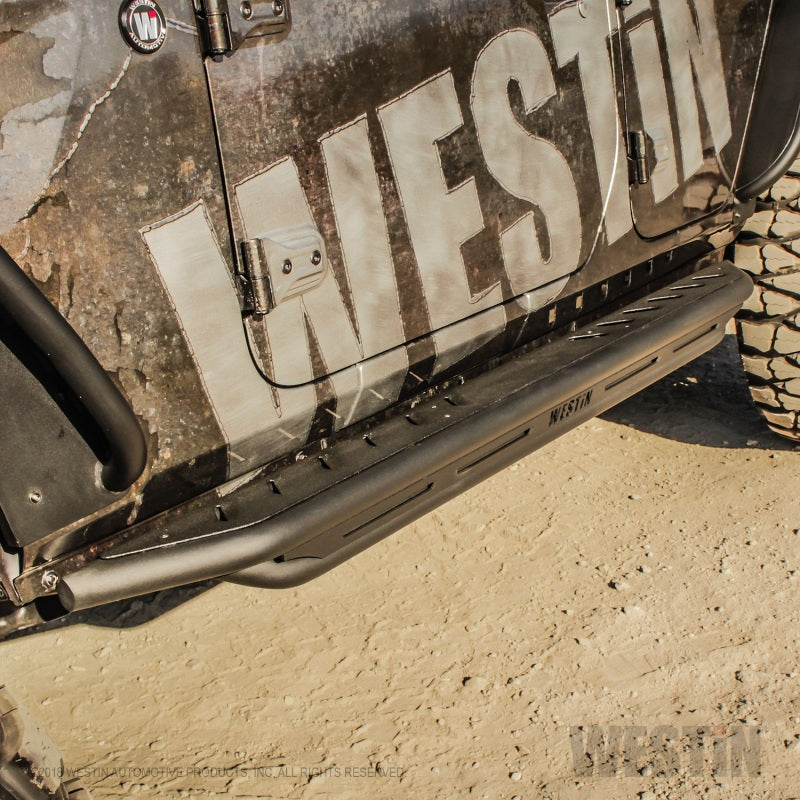 Westin/Snyper 2018+ Jeep Wrangler JL Unlimited 4DR Triple Tube Rock Rail Steps - Textured Black - Mammoth Racing -