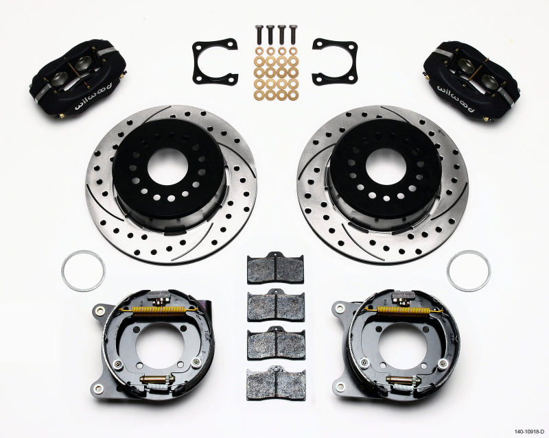 Wilwood Forged Dynalite P/S Park Brake Kit Drilled Chevy 12 Bolt-Spec 3.15in Brng Stggrd mt - Mammoth Racing -