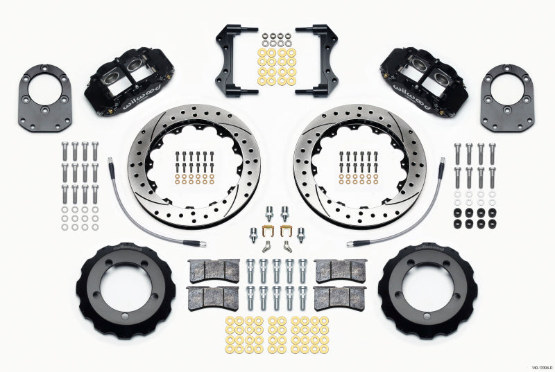 Wilwood Narrow Superlite 4R Front Hat Kit 12.88in Drilled 66-75 Ford Bronco Dana 30/44 w/Lines - Mammoth Racing -