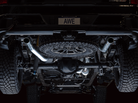AWE Tuning 22-23 GMC Sierra 1500 AT4X 6.2L 0FG Catback Split Dual (Flat Bumper) - Bashguard(No Tips) - Mammoth Racing -