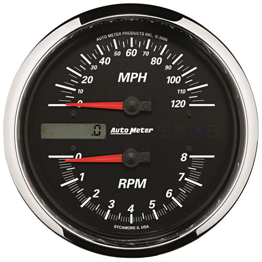 Autometer Pro-Cycle Gauge Tach/Speedo 4 1/2in 8K Rpm/120 Mph Black - My Store