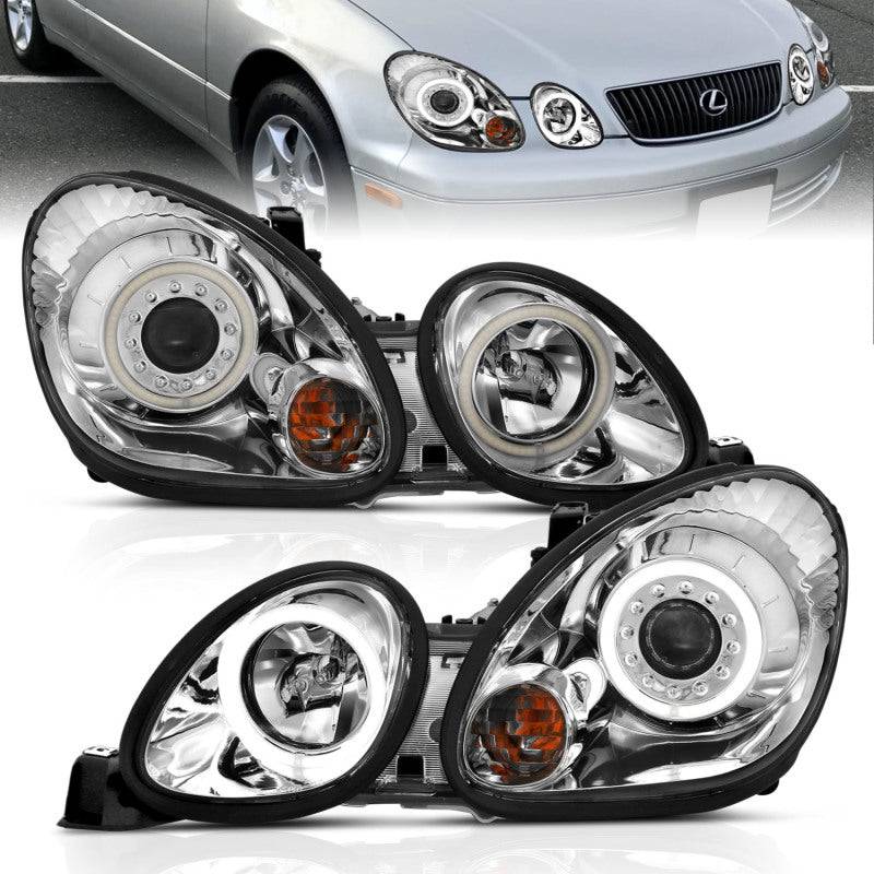 ANZO 1998-2005 Lexus Gs300 Projector Headlights w/ Halo Chrome - My Store