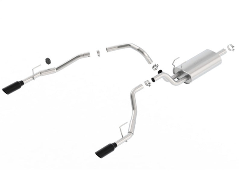 Borla 09-17 Ram 1500 5.7L V8 5in Single Tip Black Chrome Cat-Back Touring Exhaust Through Bumper - My Store
