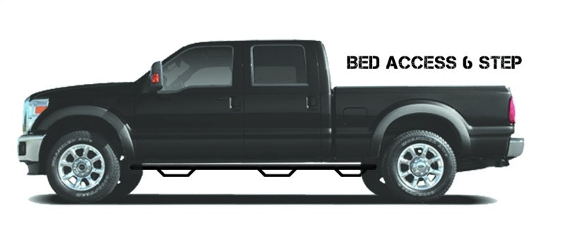 N-Fab Nerf Step 16-17 Nissan Titan XD Crew Cab 6.5ft Bed - Gloss Black - Bed Access - 3in - Mammoth Racing -