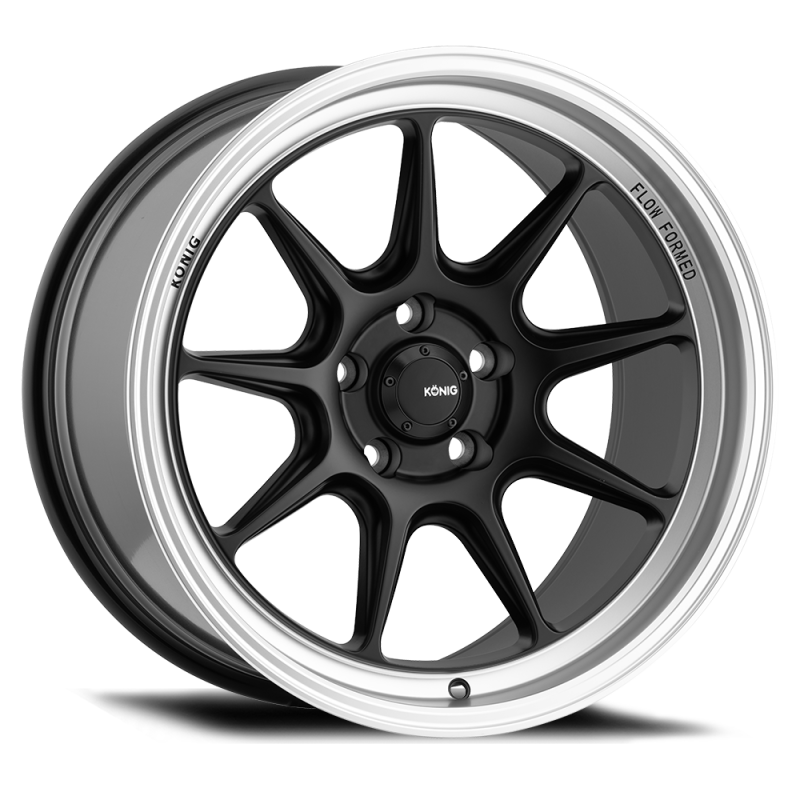 Konig Countergram 19x9.5A 5x112 Et30 Matte Black / Matte Machined Lip - Mammoth Racing -