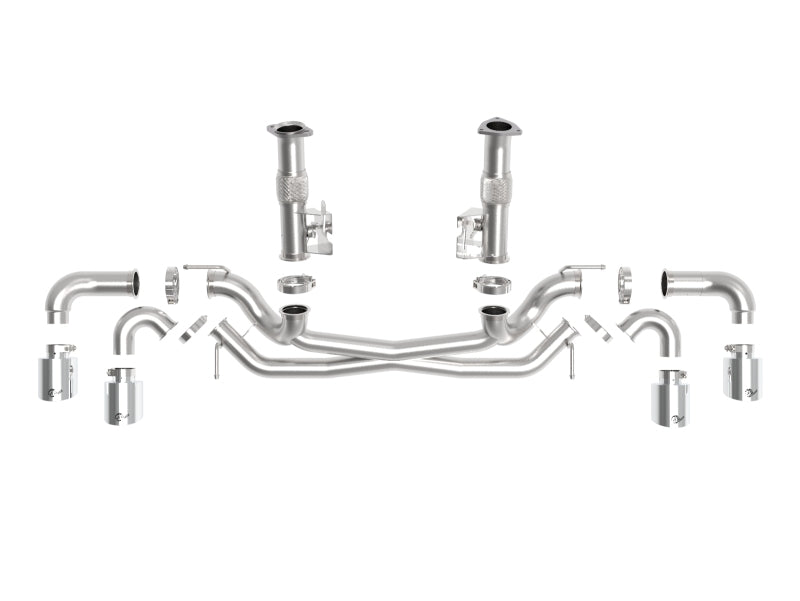 aFe MACH Force-Xp 3in to 2-1/2in 304SS Cat-Back (No Muff.) 2020 Chevy Corvette 6.2L- Polished Tip - Mammoth Racing -