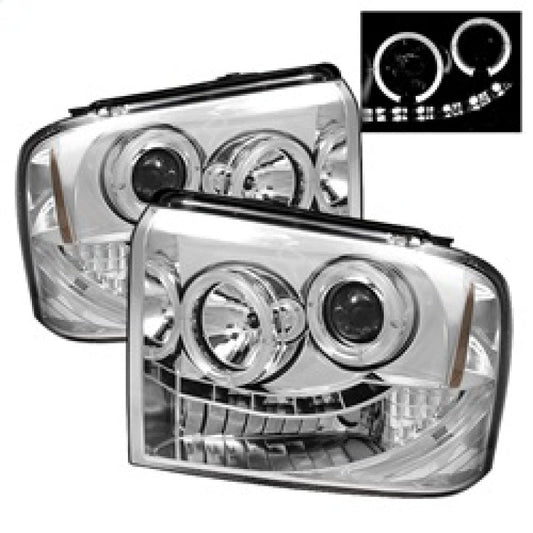 Spyder Ford F250/350/450 Super Duty 05-07 Projector Headlights LED Halo- LED Chrm PRO-YD-FS05-HL-C - Mammoth Racing -