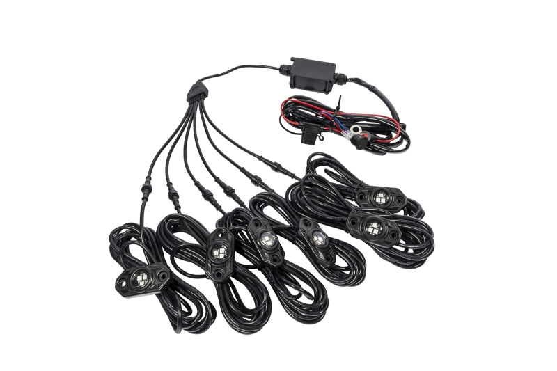 KC HiLiTES C-Series RGB LED Rock Light Kit (Incl. Wiring) - Set of 6 - Mammoth Racing -