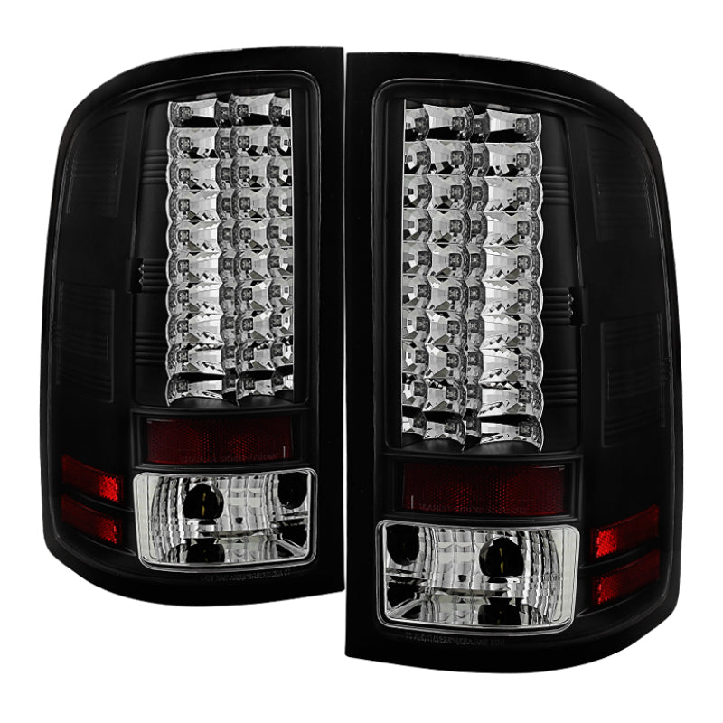 Spyder GMC Sierra 07-13 (Not fit 3500 Dually 4 Rear Wheels)LED Tail Lights Black ALT-YD-GS07-LED-BK - Mammoth Racing -