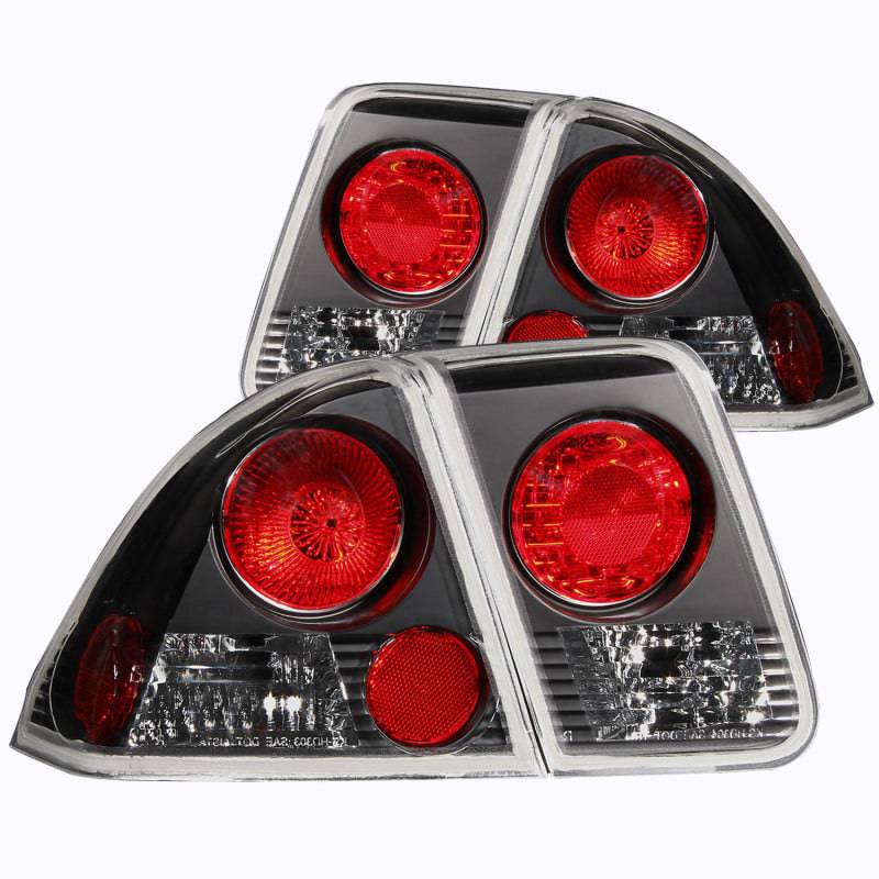 ANZO 2001-2004 Honda Civic Taillights Black - My Store