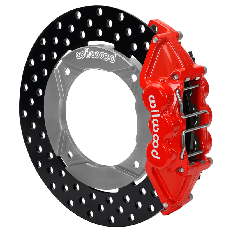 Wilwood 2014+ Polaris RZR XP 1000 Rear Kit 11.25in Drilled - Red - My Store