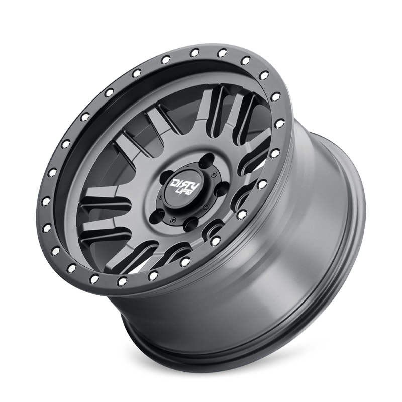 Dirty Life 9309 Canyon Pro 17x9/5x150 BP/0mm Offset/110mm Hub Satin Graphite Wheel - Beadlock - Mammoth Racing -