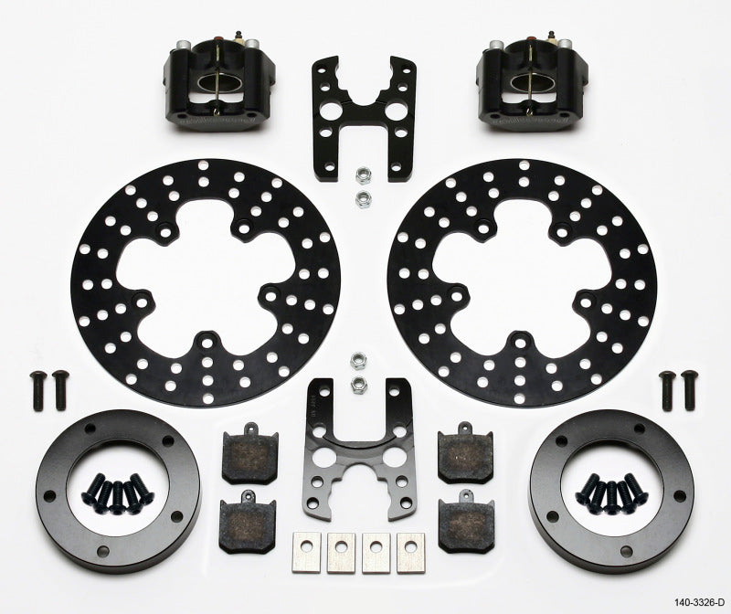 Wilwood Dynalite Single Floater Front Drag Kit Drilled P&S Anglia Spindle Mount Wheel - My Store