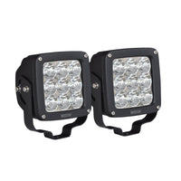Westin Axis LED Auxiliary Light 4.5 inch x 4.5 inch Square Flood w/3W Osram (Set of 2) - Black - Mammoth Racing -