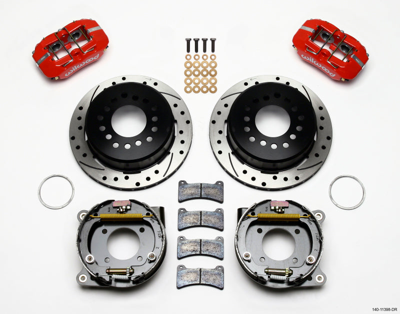 Wilwood Dynapro Low-Profile 11.00in P-Brake Kit Drill-Red Chevy 12 Bolt 2.75in Off w/ C-Clips - Mammoth Racing -