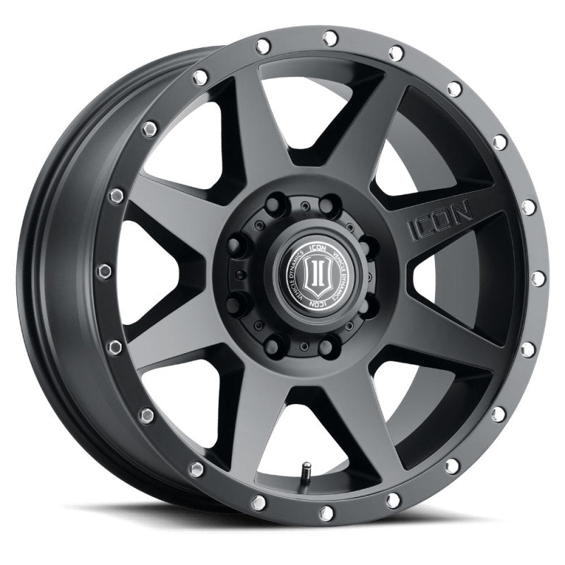 Icon Rebound 20x9 8x6.5 12mm Offset 5.5in BS 121.40mm Bore Satin Black Wheel - Mammoth Racing -