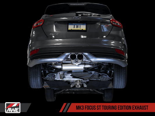 AWE Tuning Ford Focus ST Touring Edition Cat-back Exhaust - Non-Resonated - Diamond Black Tips - My Store