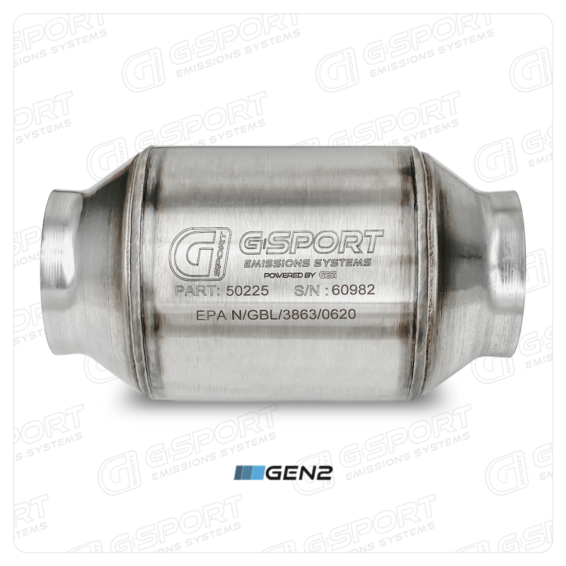 GESI G-Sport 400 CPSI GEN 2 EPA Compliant 2.5in Inlet/Outlet Catalytic Converter-4in x 4in-350-500HP - My Store