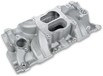 Weiand 8126 Street Warrior Square/Spread Bore Satin Intake Manifold with 1987 and Later Cast Iron Heads - My Store