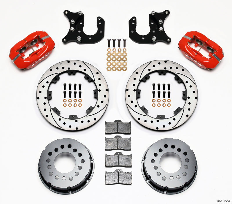 Wilwood Forged Dynalite P/S Rear Kit Drilled Red Mopar-Dana 2.72in Offset - My Store