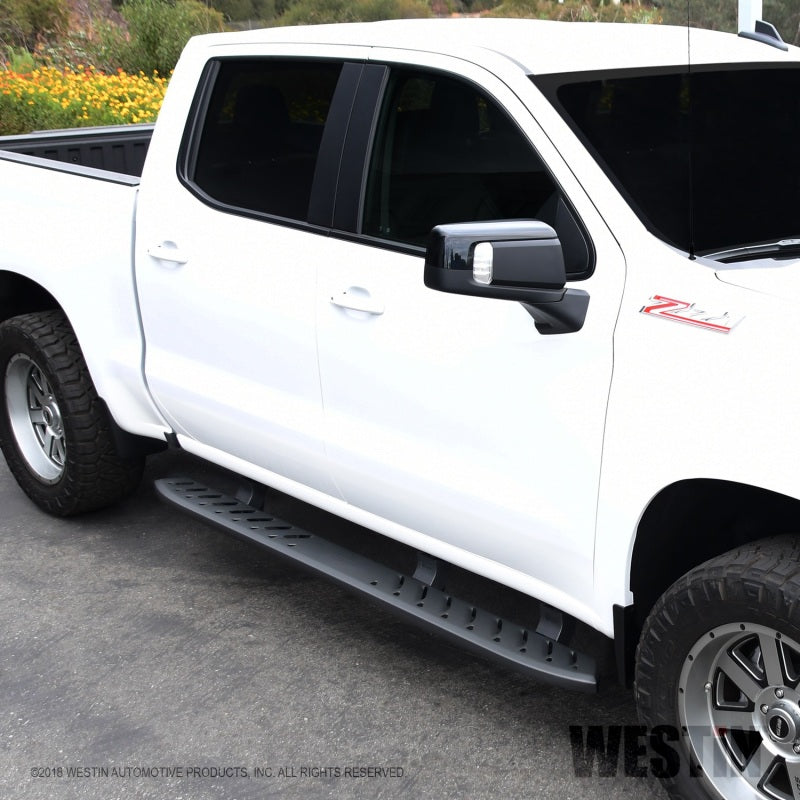 Westin 2019 Chevrolet Silverado/Sierra 1500 Crew Cab Thrasher Running Boards - Textured Black - Mammoth Racing -