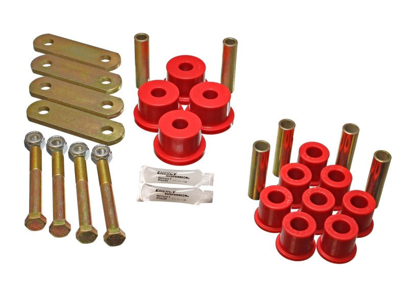Energy Suspension 64-73 Ford Mustang Red Heavy Duty Shackle Set - Mammoth Racing -