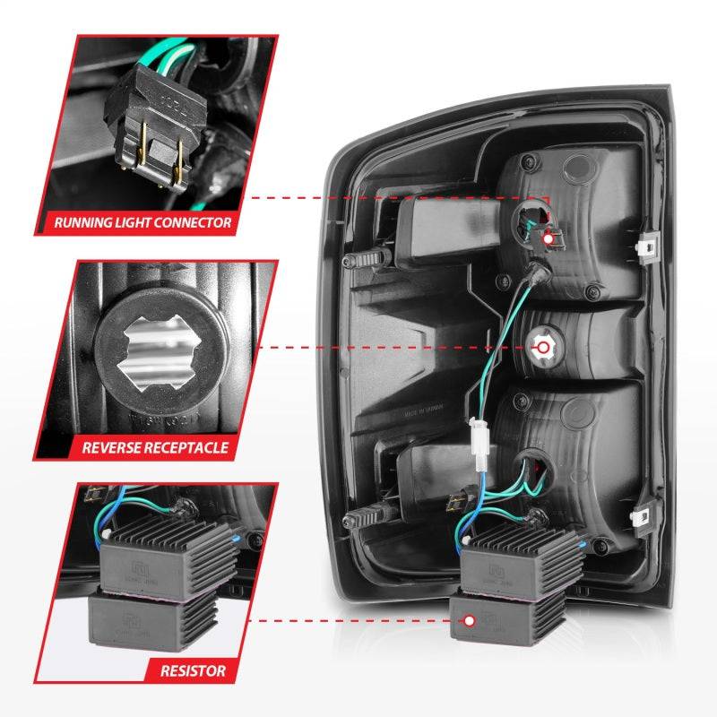 ANZO 15-19 Chevy Silverado 2500HD/3500HD (Halgn Only) LED Tail Lights w/Black Light Bar & Clear Lens - My Store
