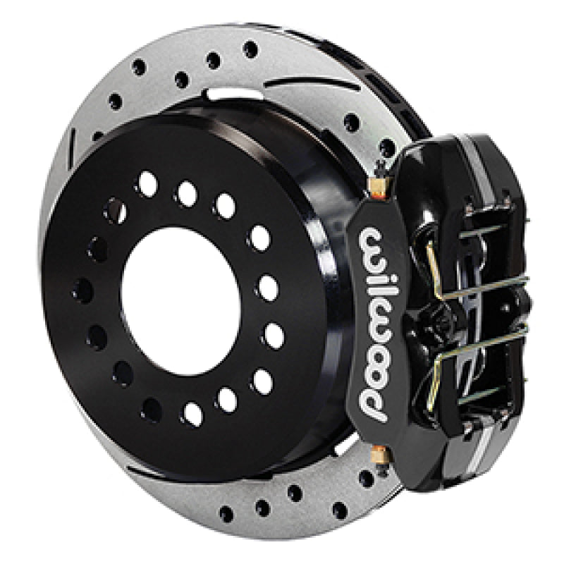 Wilwood Dynapro 12 Bolt Low-Pro Rear Kit w/ E-Brake 11in Drilled & slotted / 2.75-2.81in off - Black - My Store