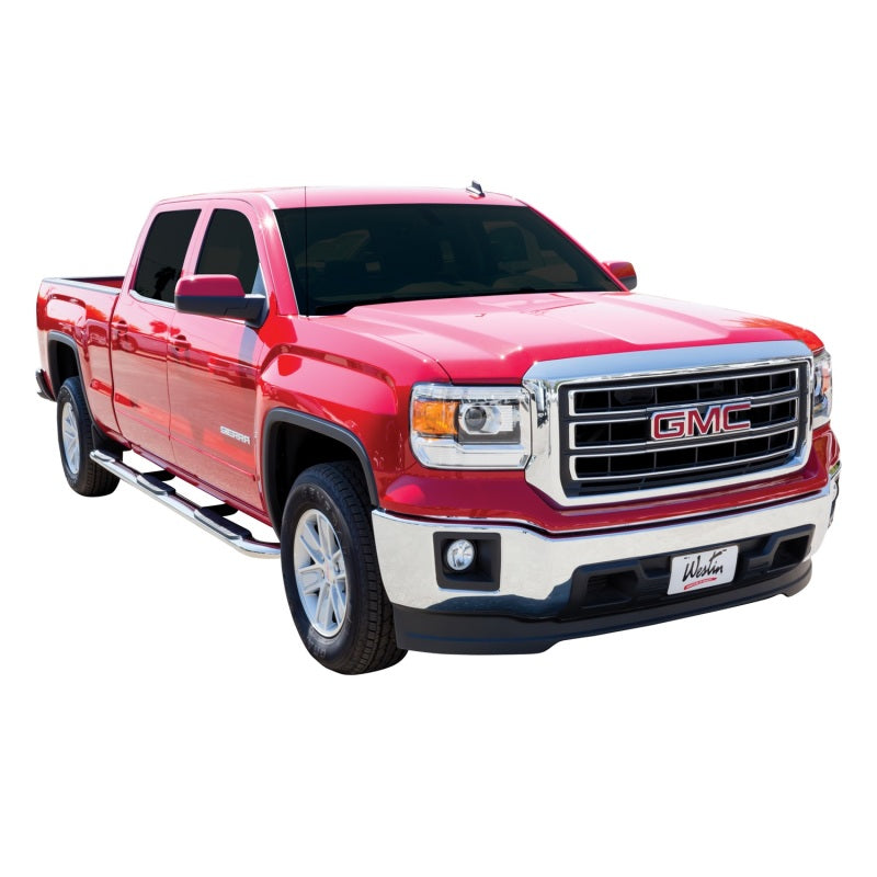 Westin 2014-2018 Chevy Silverado 1500 Crew Cab (6.5 ft bed) Platinum 4 Oval WTW Nerf Step Bars - SS - Mammoth Racing -