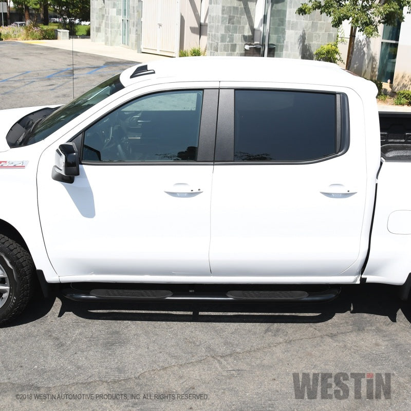 Westin 2019 Chevrolet Silverado/Sierra 1500 Crew Cab Platinum 4 Oval Nerf Step Bars - Black - Mammoth Racing -