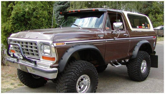 Bushwacker 78-79 Ford Bronco Cutout Style Flares 2pc - Black - Mammoth Racing -
