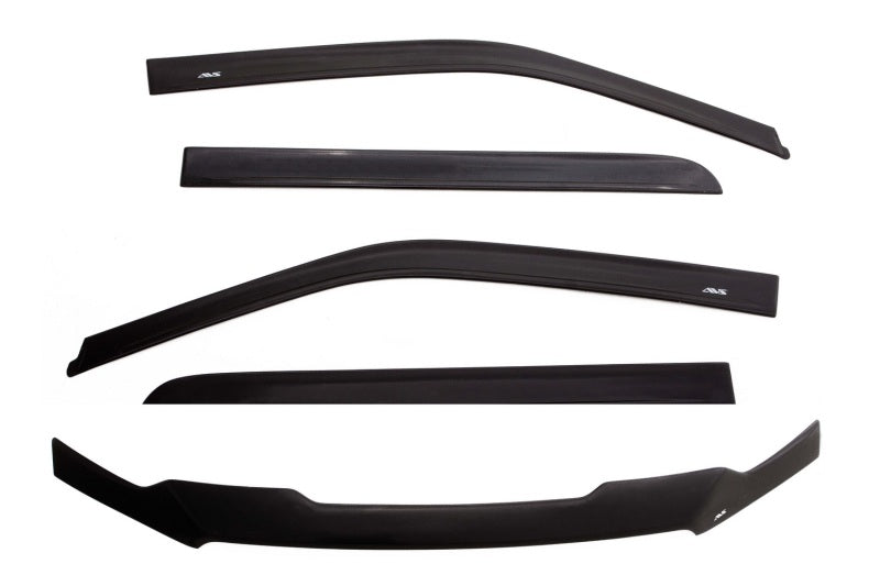 AVS 15-18 Ford F-150 Supercrew Ventvisor & Aeroskin Deflector Combo Kit - Matte Black - Mammoth Racing -