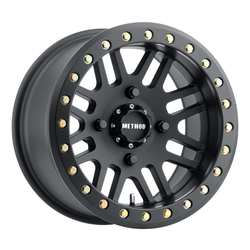 Method Mr406 UTV Beadlock 15x10 5+5/-2mm Offset 4x156 132mm CB Matte Black w/BH-H24100 Wheel - Mammoth Racing -