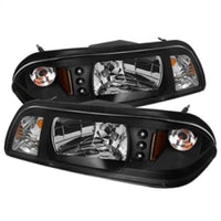 Spyder Ford Mustang 87-93 1PC LED (Replaceable LEDs)Crystal Headlights Black HD-YD-FM87-1PC-LED-BK - Mammoth Racing -