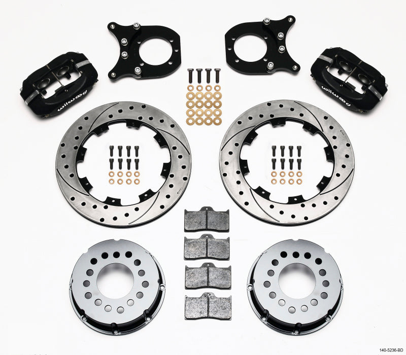 Wilwood Forged Dynalite P/S Rear Kit Drilled Rotor Chev 12 Bolt w/Clip Eliminator - My Store