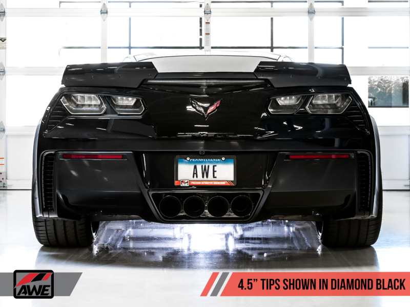 AWE Tuning 14-19 Chevy Corvette C7 Z06/ZR1 Touring Edition Axle-Back Exhaust w/Black Tips - Mammoth Racing -