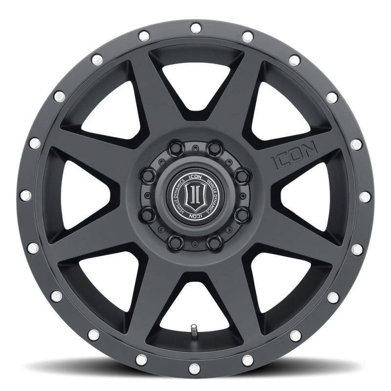 Icon Rebound 20x9 8x6.5 12mm Offset 5.5in BS 121.40mm Bore Satin Black Wheel - Mammoth Racing -