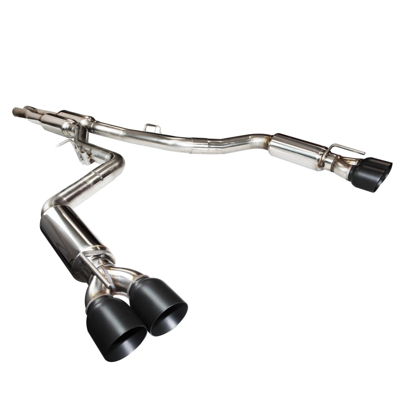 Kooks 2015+ Dodge Challenger Hellcat 3in Competition Cat-Back Exhaust 4in Black Slash Cut Tips - Mammoth Racing -