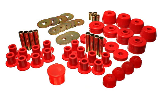 Energy Suspension 72-85 Dodge/Plymouth 1/2 & 3/4 Ton S/C Pickup Red Hyper-Flex Master Bushing Set - My Store