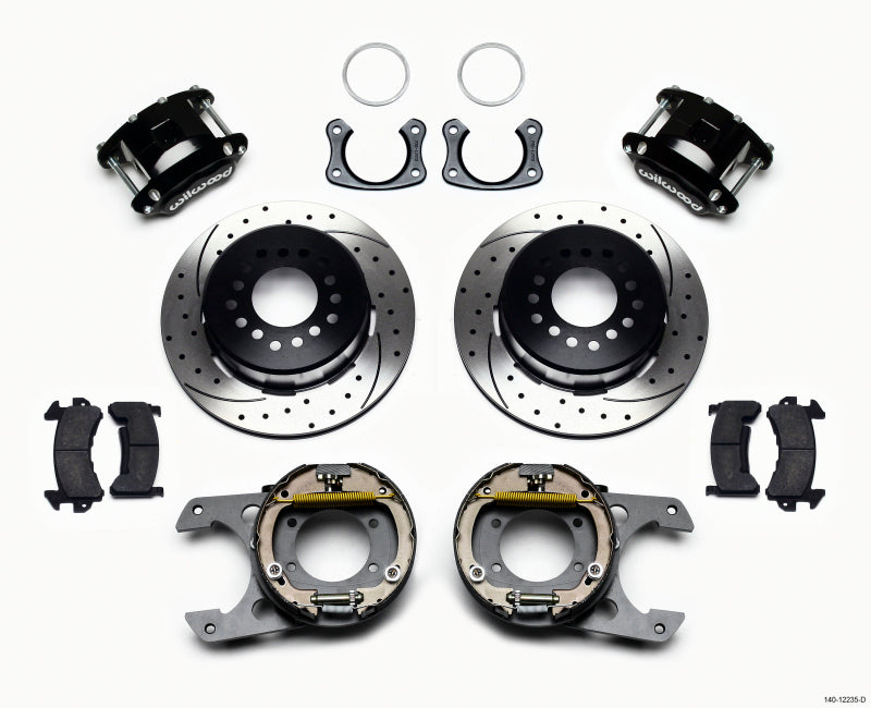 Wilwood D154 P/S Park Brake Kit Drilled New Big Ford 2.50in Off Front Mount - Mammoth Racing -