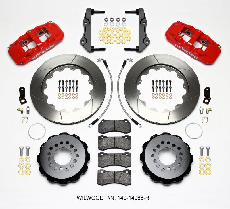 Wilwood Aero4 Rear Kit 14.25in Red 2014-Up Challenger w/Lines - My Store
