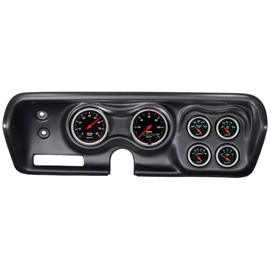 Autometer Designer Black 71-74 Charger/ Gtx/ Road Runner Dash Kit 6pc Tach/MPH/Fuel/Oil/WTMP/Volt - My Store