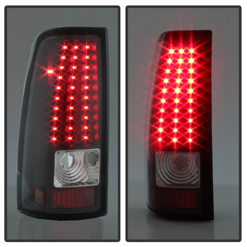 Xtune Chevy Silverado 1500/2500/3500 99-02 LED Tail Lights Black ALT-ON-CS99-LED-BK - Mammoth Racing -