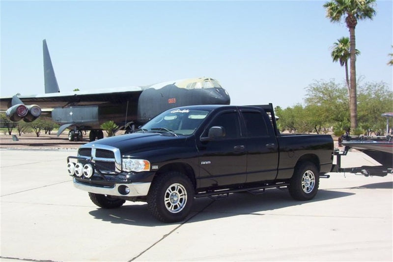 N-Fab Nerf Step 02-08 Dodge Ram 1500/2500/3500 Quad Cab 6.4ft Bed - Gloss Black - Bed Access - 3in - Mammoth Racing -