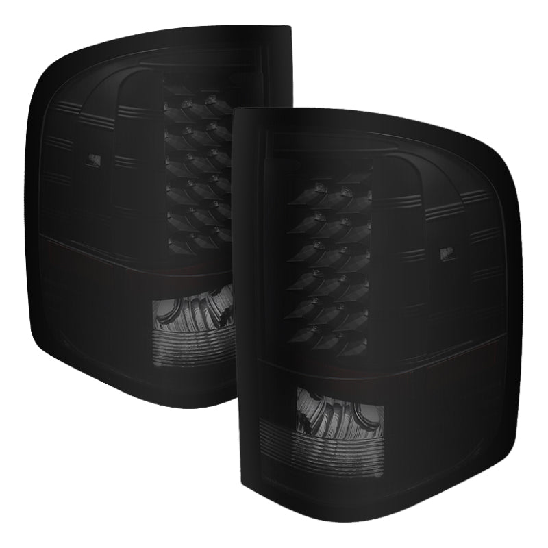 Xtune Chevy Silverado 07-13 LED Tail Lights Black Smoke ALT-JH-CS07-LED-BKSM - Mammoth Racing -